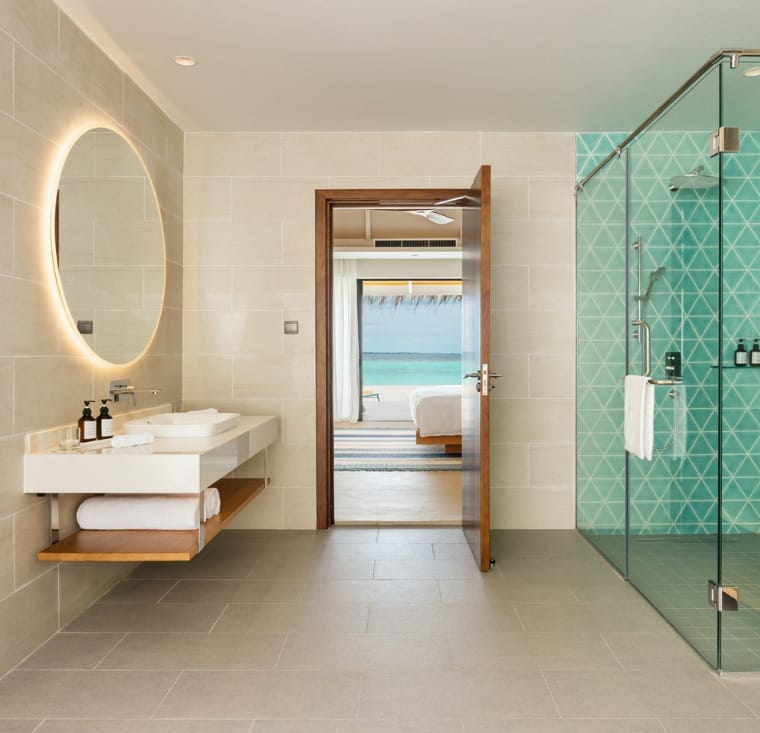Beach villa bathroom interior at Nova Maldives