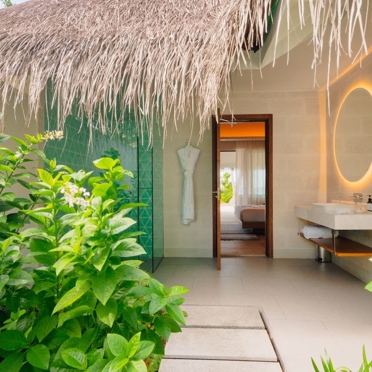 Bathroom of beach villa at Nova Maldives