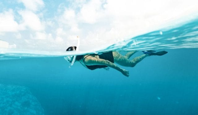 Woman snorkelling in the water