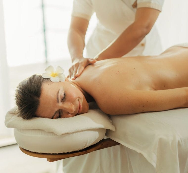 A woman gets a massage
