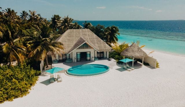 Aerial of two-bedroom beach villa at Nova Maldives