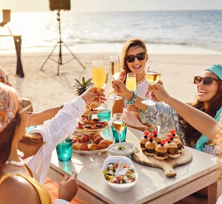 Girls' sandbank picnic at Nova Maldives